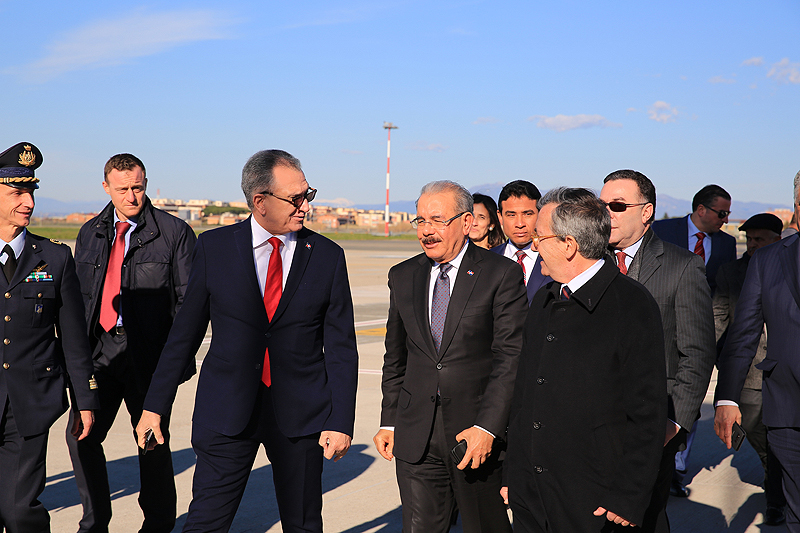 Danilo Medina llega a Roma, Italia