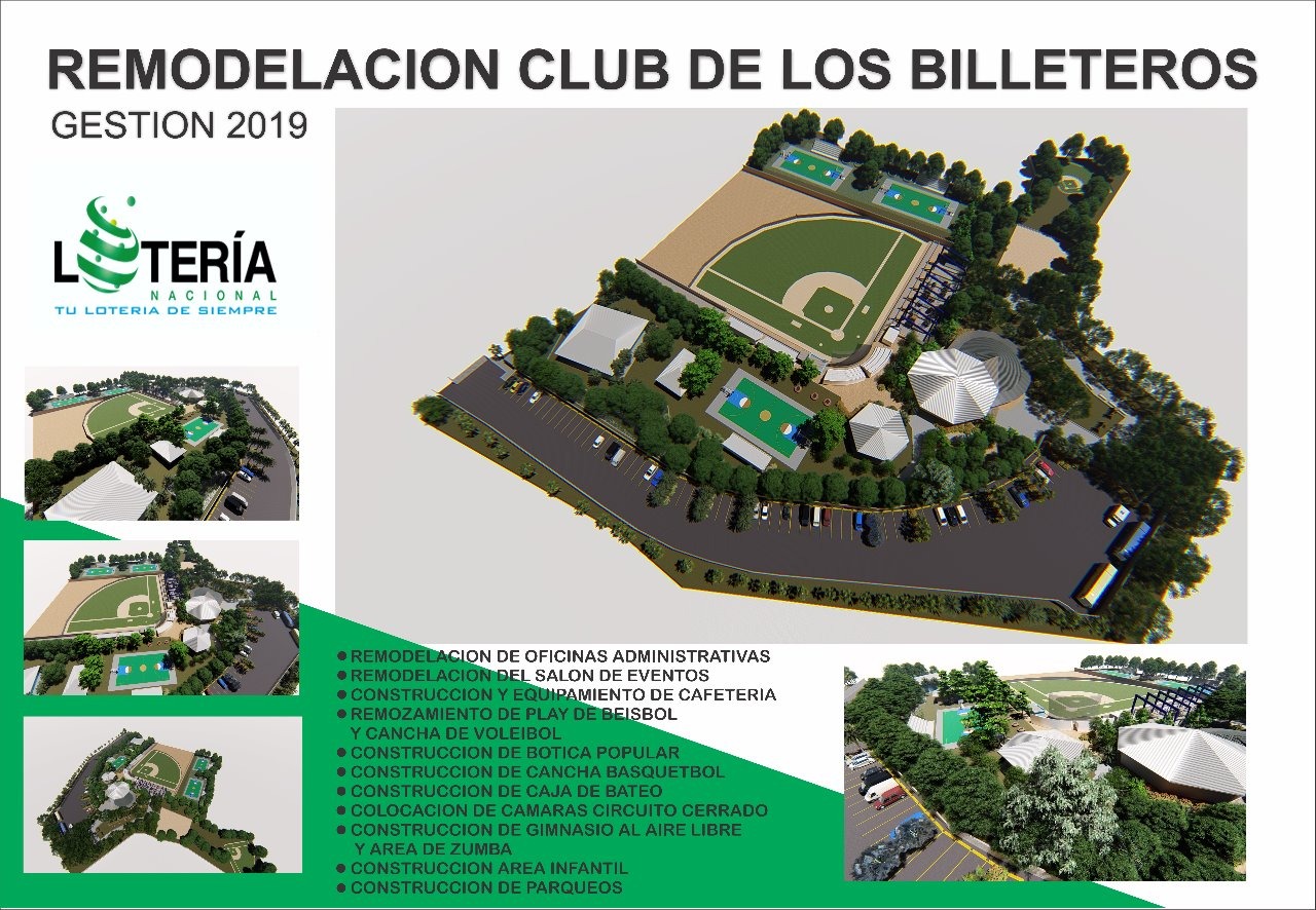 Lotería Nacional inicia trabajos de remodelación del Club de los Billeteros