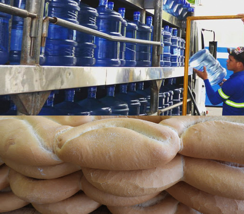 Aumentan precio del pan y botellón de agua