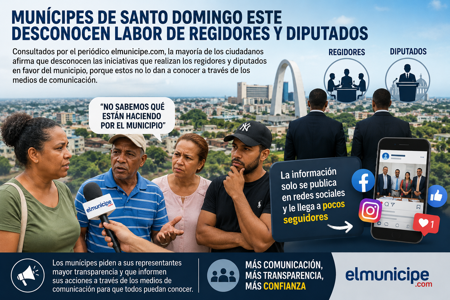 Mayoría de munícipes de Santo Domingo Este desconoce labor de regidores y diputados