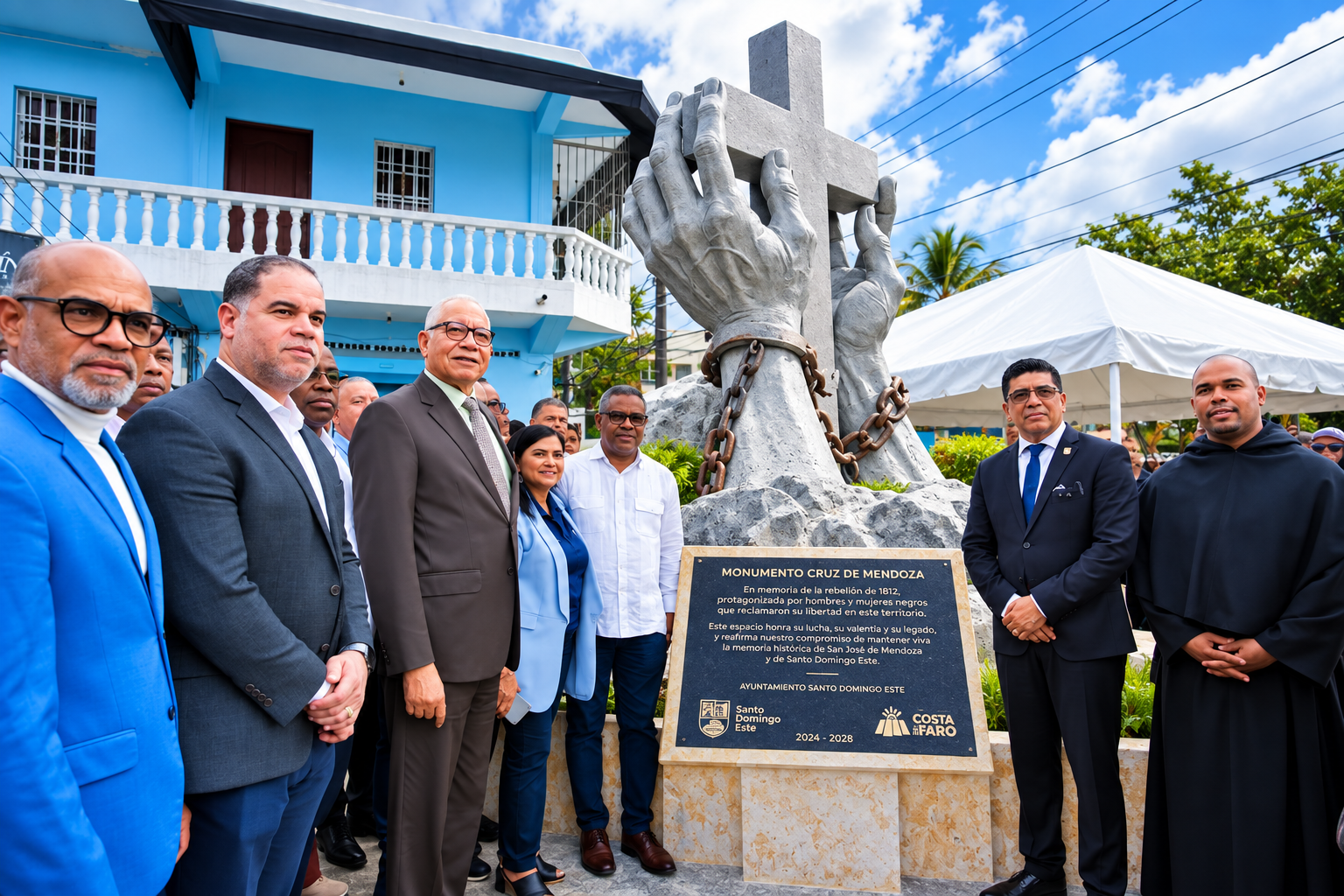 Ayuntamiento de Santo Domingo Este entrega remozado monumento de la Cruz de Mendoza