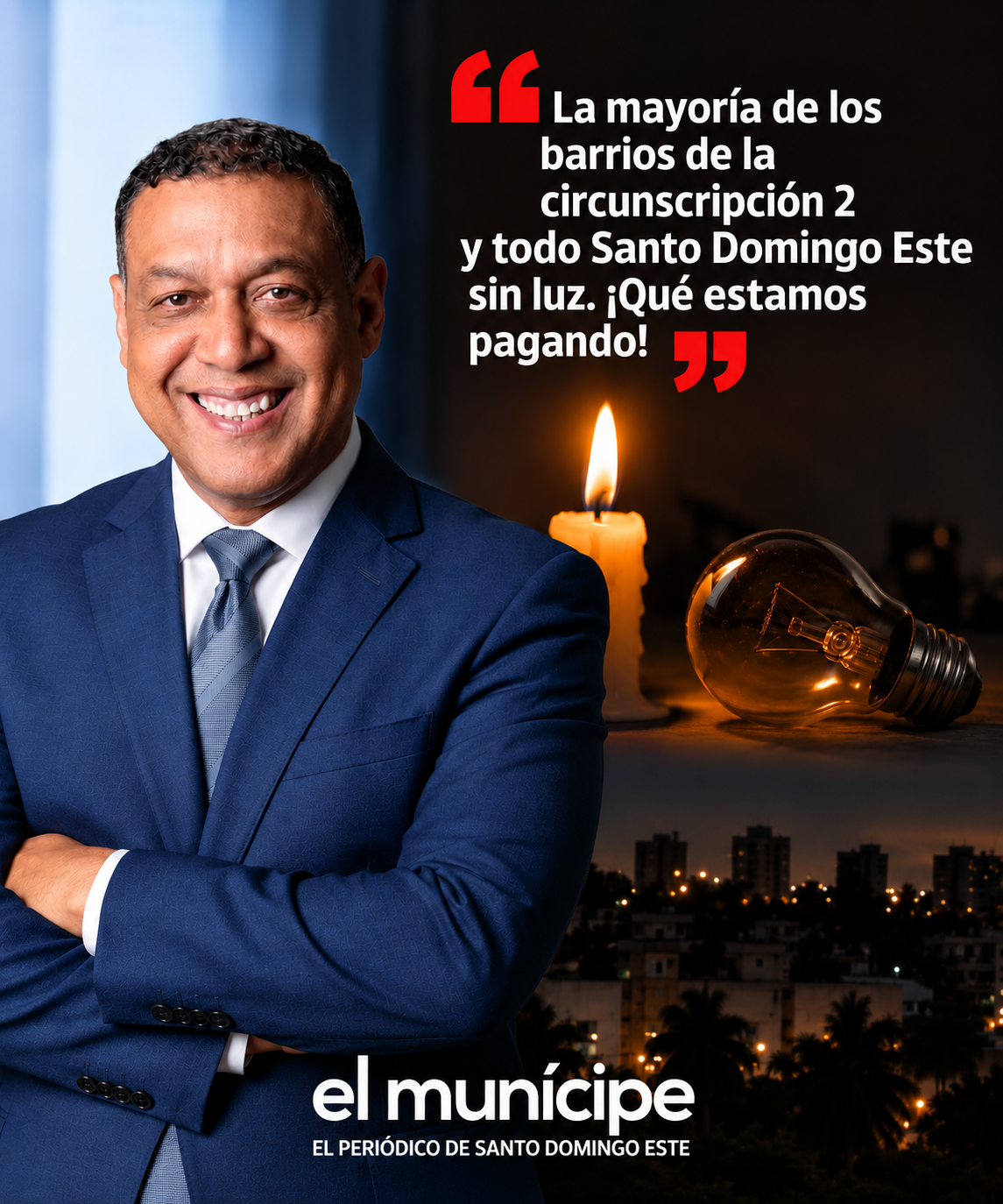 Exregidor Alfredo Pichardo denuncia apagones en barrios de Santo Domingo Este
